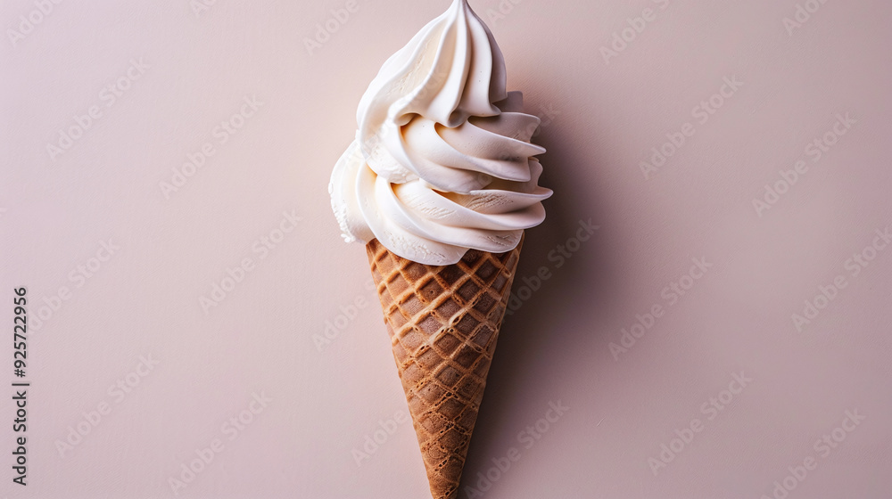 Top view delicious cone ice cream in studio