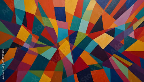 Wallpaper Mural Colorful abstract geometric shape background. Generative AI Torontodigital.ca