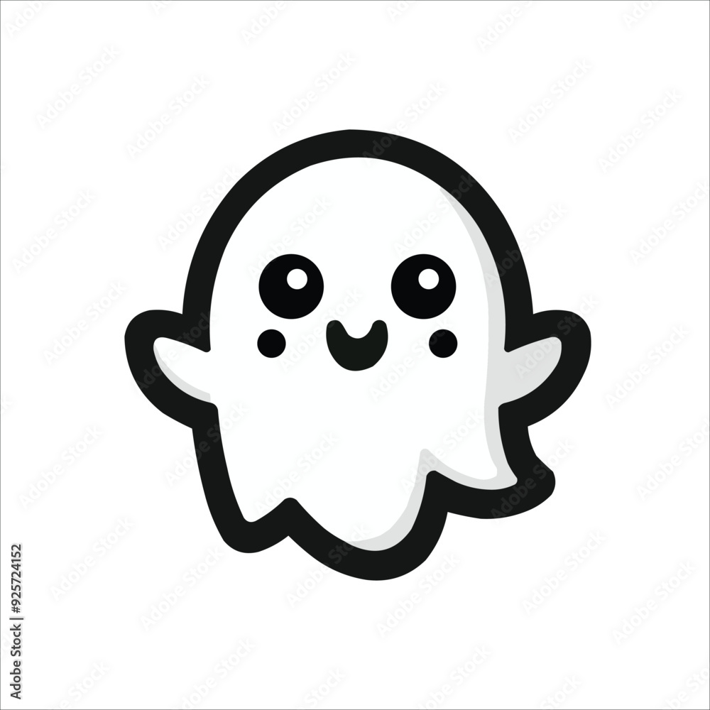 cute Halloween silhouette ghost vector cute Halloween silhouette ghost vector