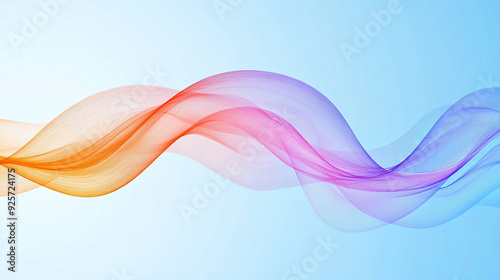Colorful wave lines isolated blue background Curved wavy line Vector illustration
