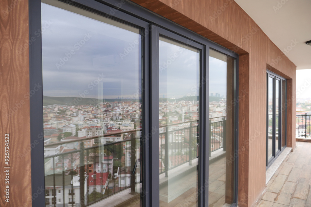Fototapeta premium Modern building with tinted windows. Urban architecture