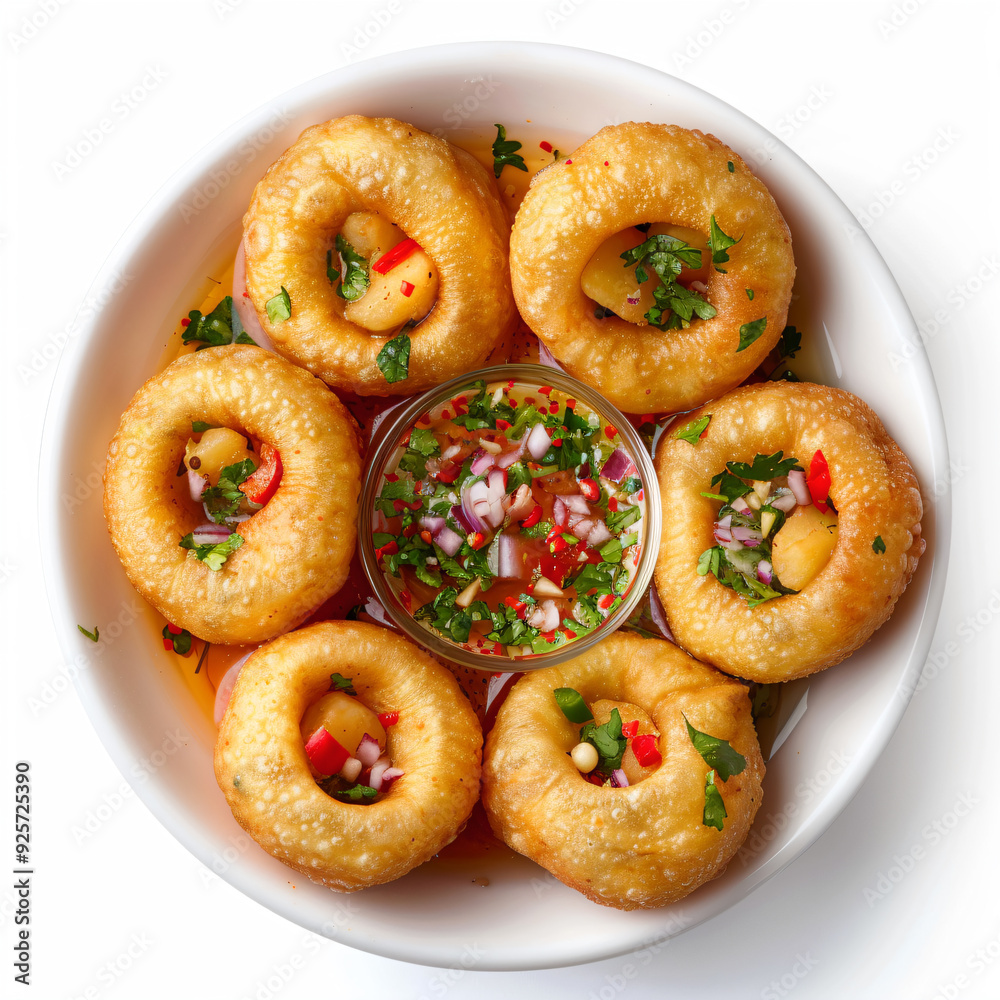 a bowl of onion rings with a small bowl of salsa a bowl of onion rings with a small bowl of salsa