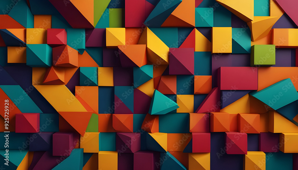 Colorful abstract geometric shape background. Generative AI Colorful abstract geometric shape background. Generative AI