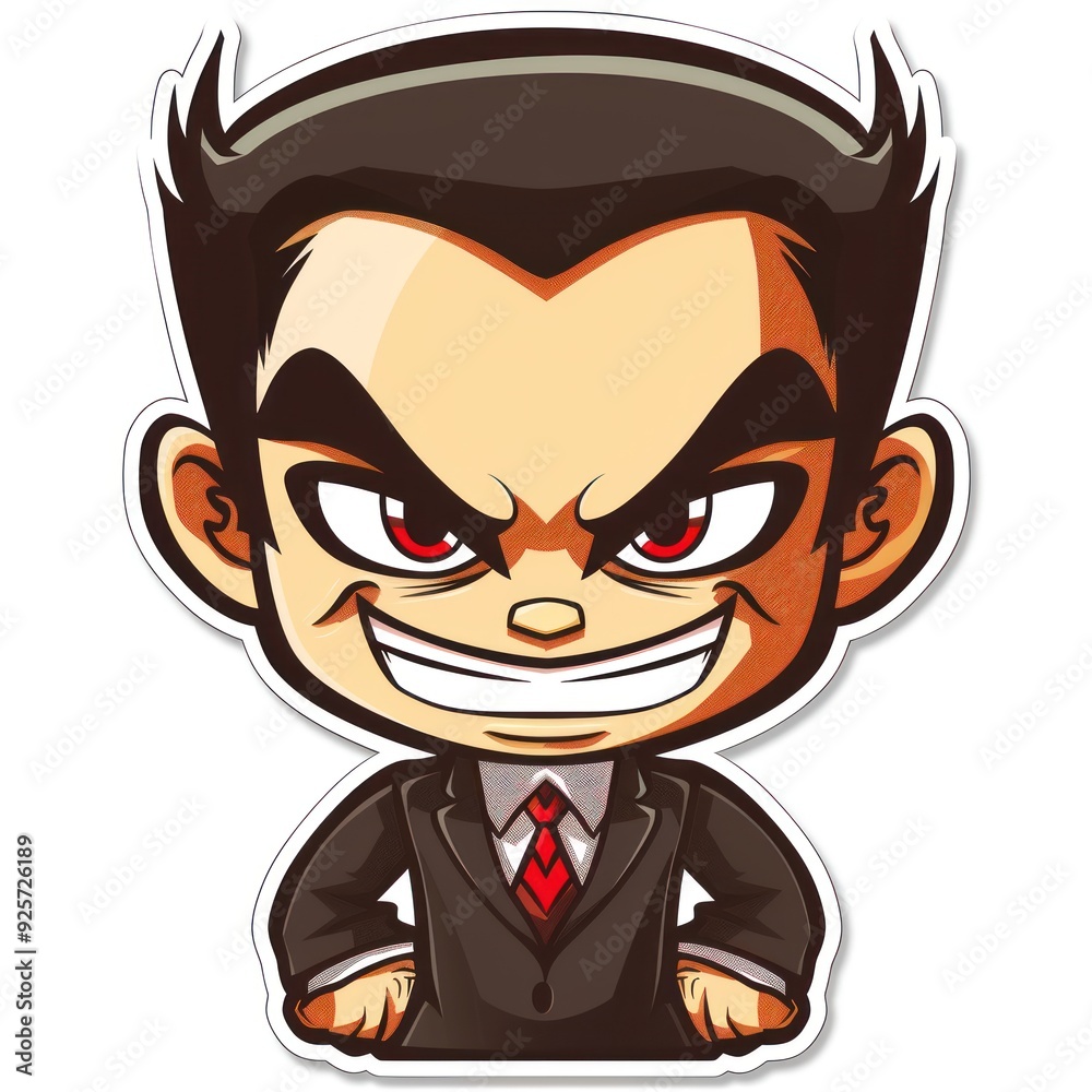 A cartoon character with a mischievous grin, wearing a suit and tie, exuding confidence. A cartoon character with a mischievous grin, wearing a suit and tie, exuding confidence.