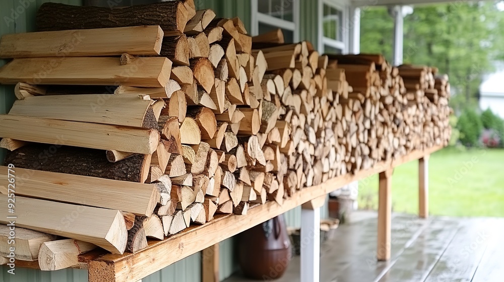 Awful Exploding Firewood Stacks: Dramatic Illustration of Firewood Stacks Blowing Apart, Isolated on a White Background