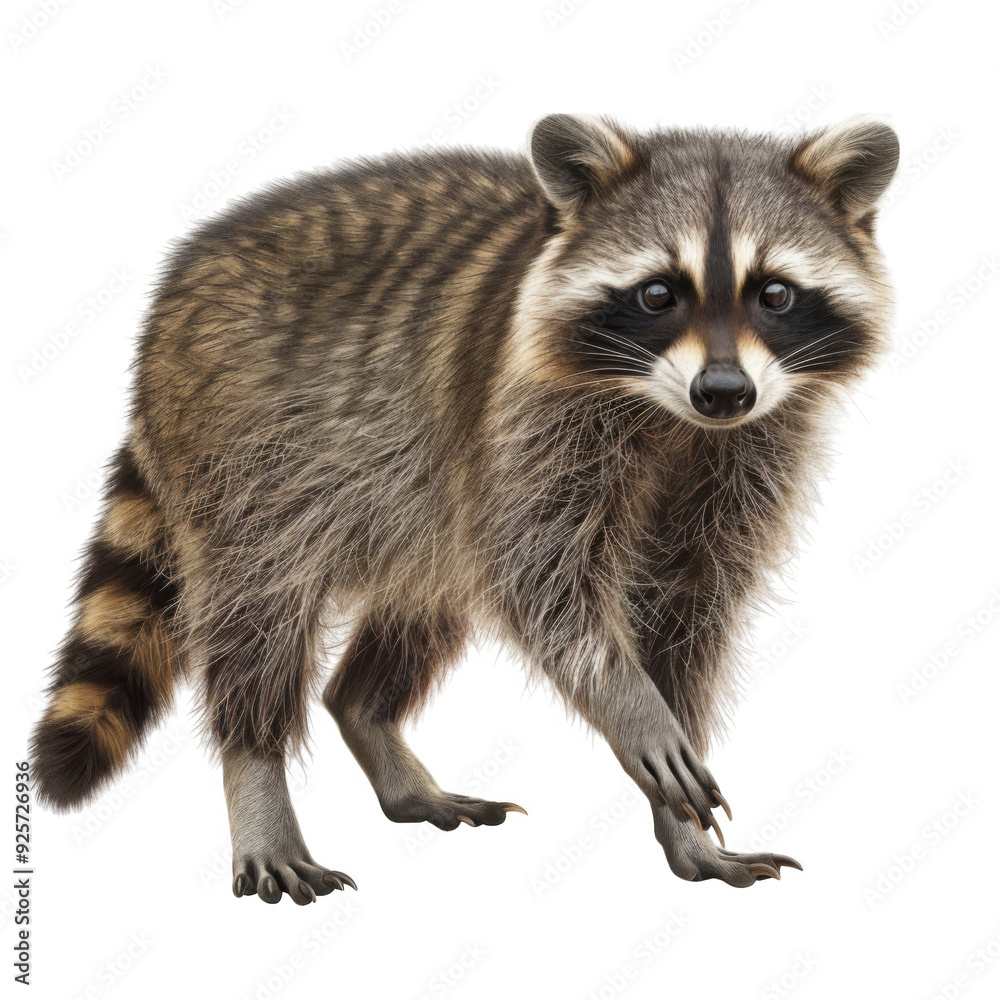Obraz premium A Close-Up Portrait of a Curious Raccoon