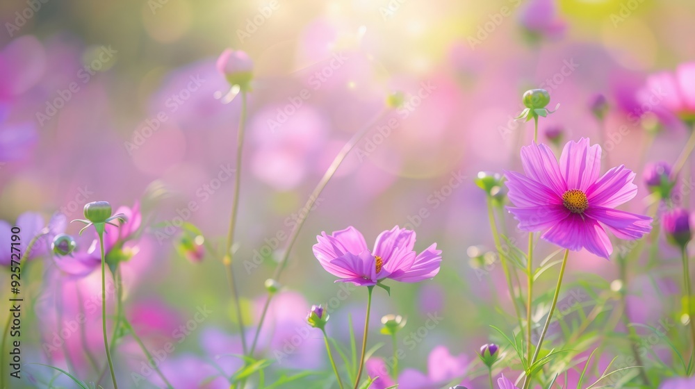 Pink cosmos flower blooming cosmos flower field, beautiful vivid natural summer garden outdoor park image. Pink cosmos flower blooming cosmos flower field, beautiful vivid natural summer garden outdoor park image.