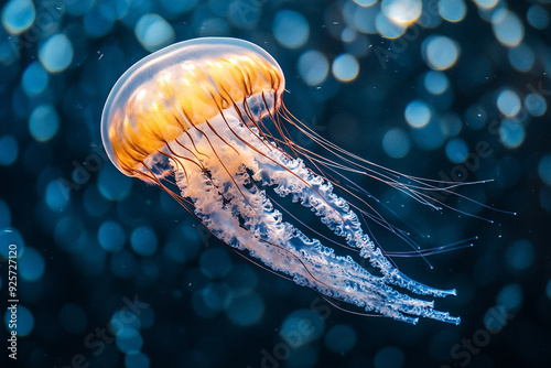 Jellyfish swimming in the ocean.