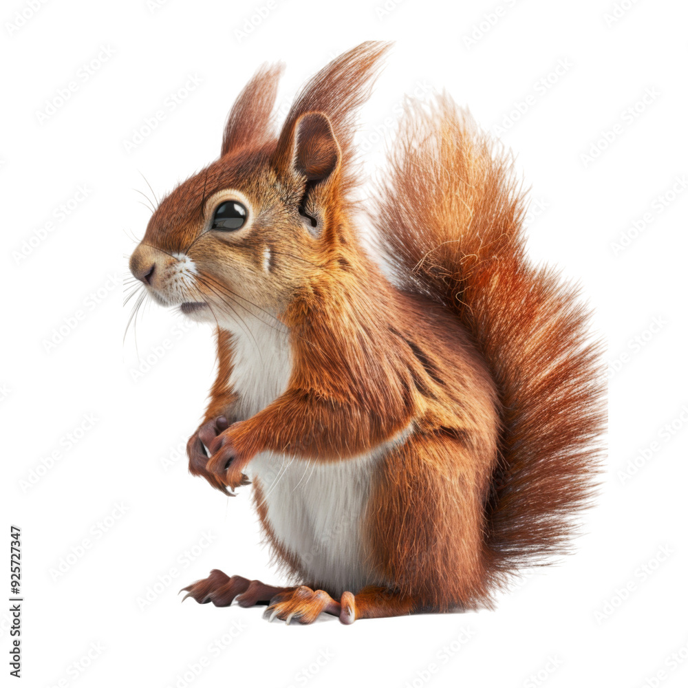 A Close-Up of a Red Squirrel with a Fluffy Tail A Close-Up of a Red Squirrel with a Fluffy Tail
