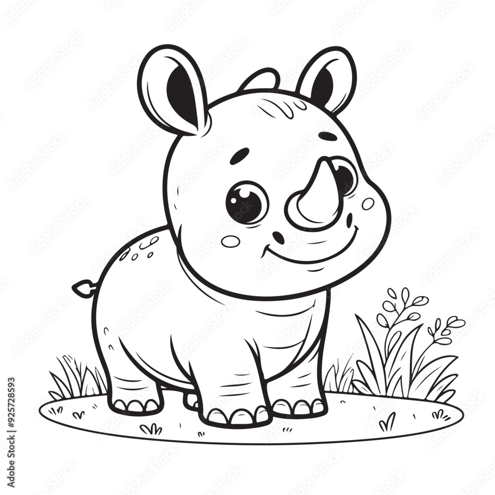 rhino cartoon page rhino cartoon page