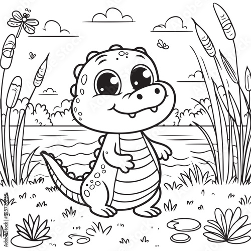coloring book with dinosaur