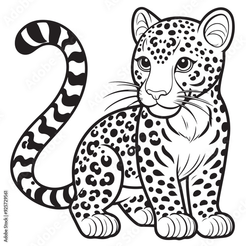 leopard cartoon isolated on white