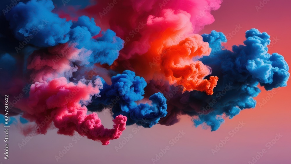 Vibrant abstract clouds of colorful smoke create a dynamic and atmospheric visual, ideal for artistic and creative projects Vibrant abstract clouds of colorful smoke create a dynamic and atmospheric visual, ideal for artistic and creative projects