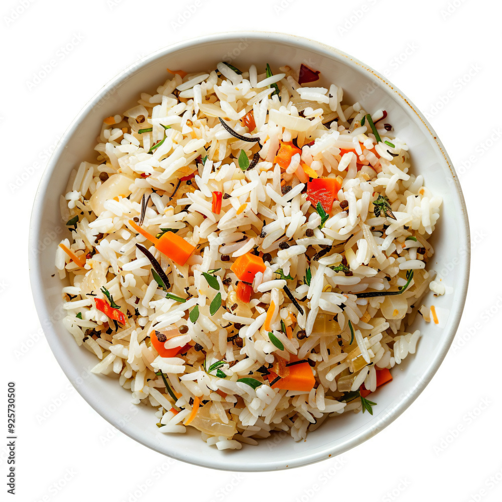 a bowl of rice with carrots and other vegetables a bowl of rice with carrots and other vegetables