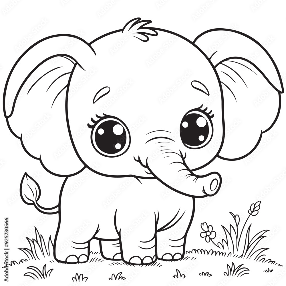 baby elephant vector