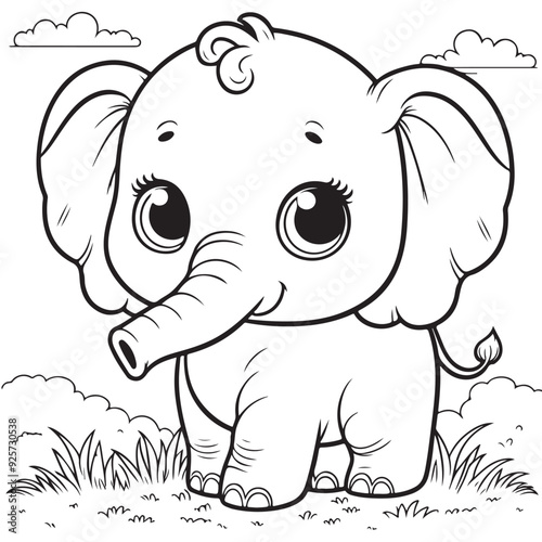 baby elephant vector