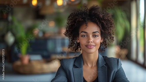 Woman practicing yoga in office attire, integrating wellness into work routine.