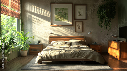 Ensuring the bedroom is cool and comfortable. photo