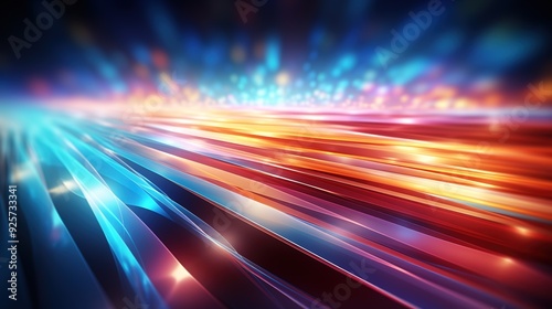 Abstract background of vibrant, glowing lines and blurred lights.