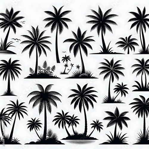 Wallpaper Mural palm tree silhouettes Torontodigital.ca