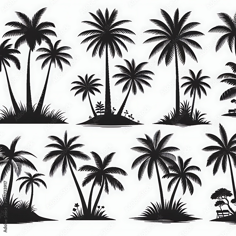 palm trees silhouettes palm trees silhouettes