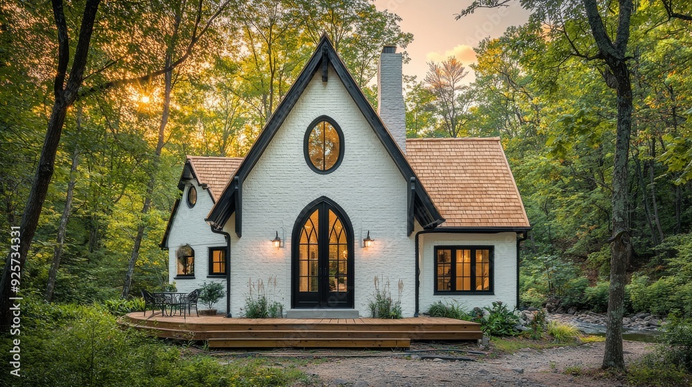 an architectural wide angle photograph, cinematic, dramatic, high definition, high contrast, of a beautiful, cute, A-frame cottage, elegant, sophisticated, minimal, simple, with a Cedar shaker roof, w an architectural wide angle photograph, cinematic, dramatic, high definition, high contrast, of a beautiful, cute, A-frame cottage, elegant, sophisticated, minimal, simple, with a Cedar shaker roof, w