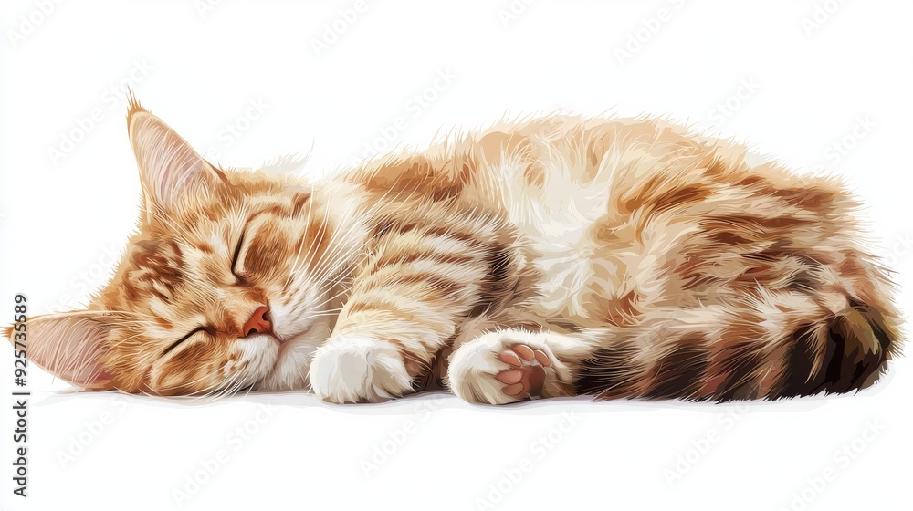 Obraz premium PNG quiet sleeping brown longhairs cat mammal animal