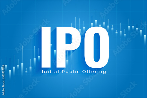 ipo initial public offer concept background with financial graph
