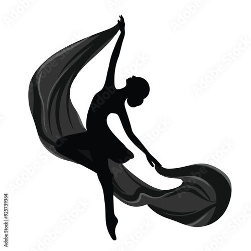 silhouette of a dancing person vector illustration