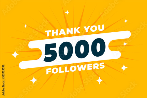 eye catching 5k or 5000 web network followers yellow template design