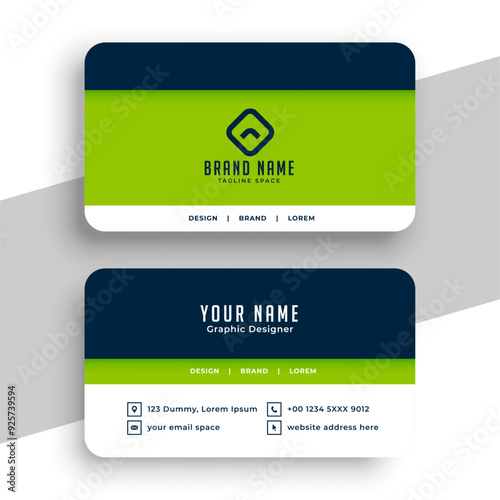 Professional blue and green elegant business card template