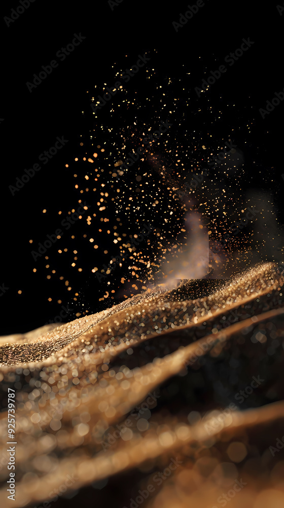 Abstract golden particles, luxurious digital art Abstract golden particles, luxurious digital art