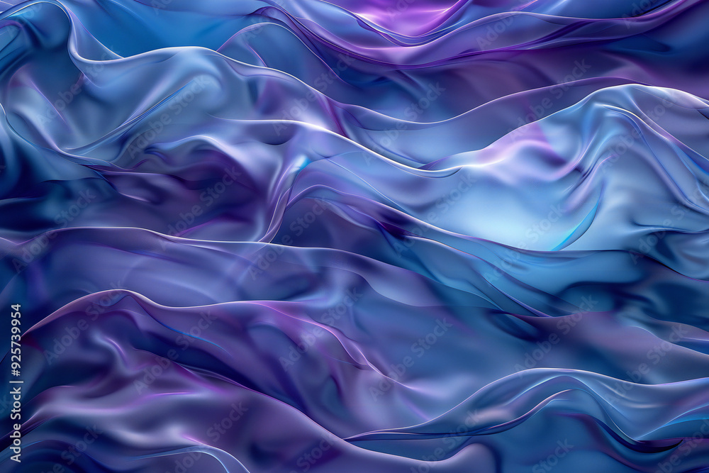 Obraz premium Abstract Flowing Fabric-Like Texture in Vibrant Purple and Blue - Creative and Artistic Design with Soft Waves and Colorful Motion