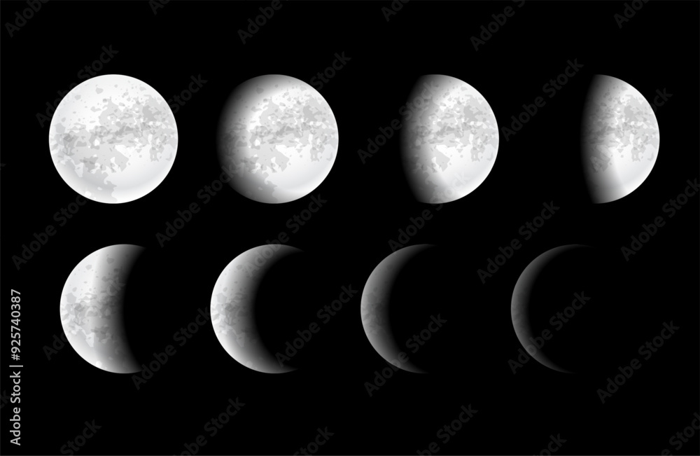 realistic full moon eclipse phases background design