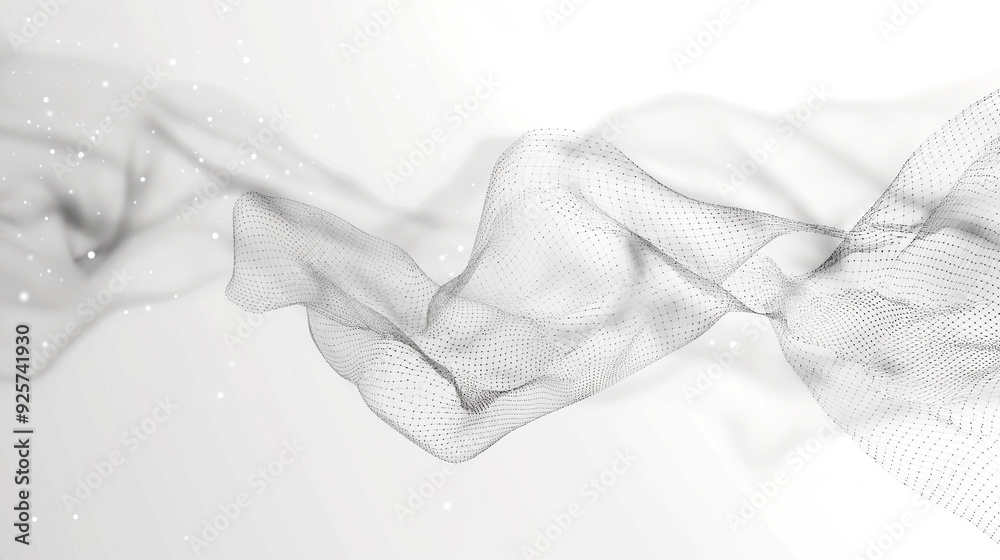 Connect the dot from node to node wave flow white background, conceptual Global communication abstract background, business network design concept copy space Connect the dot from node to node wave flow white background, conceptual Global communication abstract background, business network design concept copy space