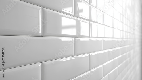 White Rectangular Tile Background Featuring Smooth, Opaque Acrylic Material with Clear Edge Definition and Hard-Edged Shapes, Rendered in High-Resolution C4D, OC, and Blender 8K photo