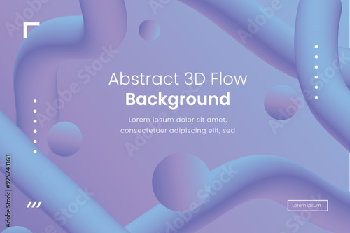 Abstract design background with 3d flow shapes 3