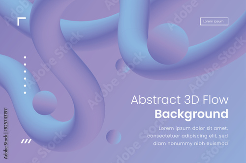Abstract design background with 3d flow shapes 5