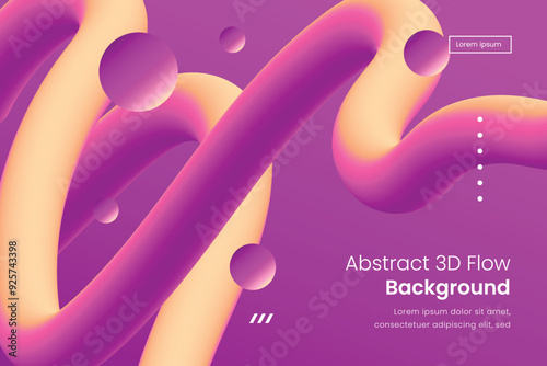 Abstract design background with 3d flow shapes 8