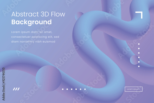 Abstract design background with 3d flow shapes 2