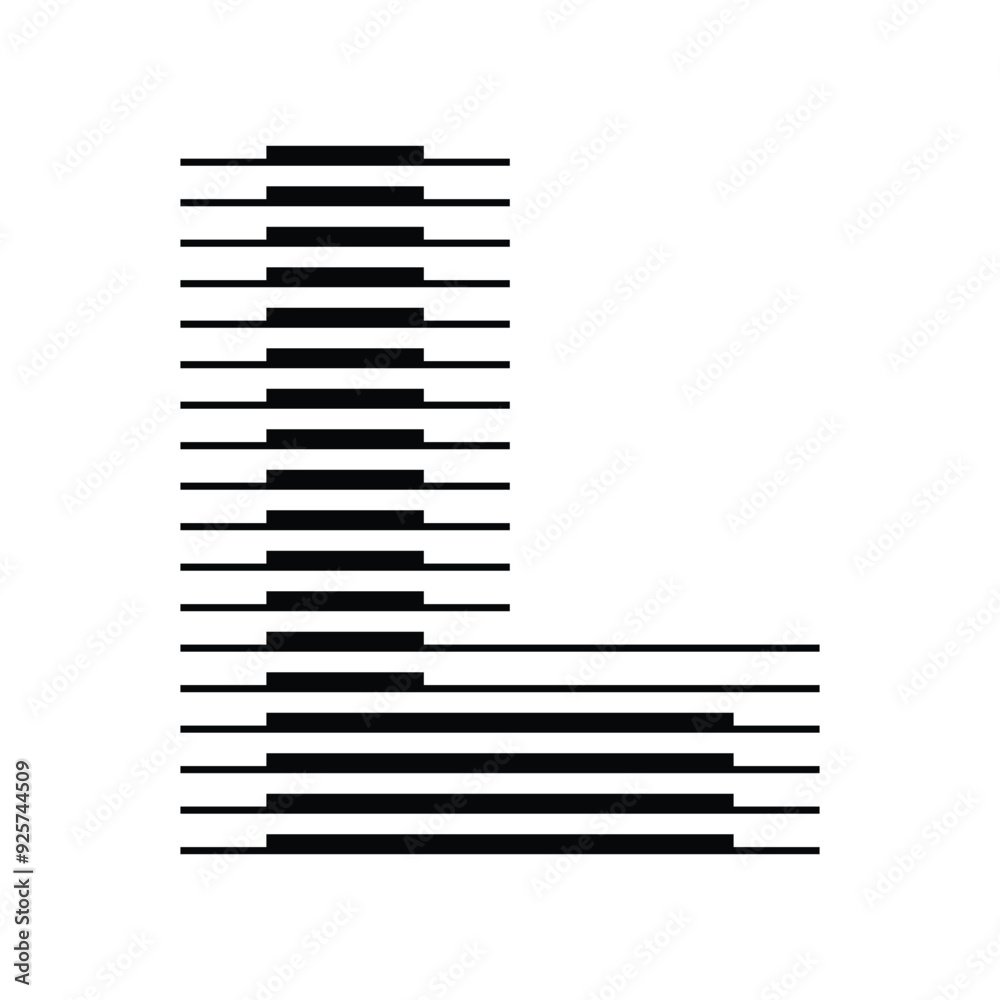 Letter L Logo with Abstract Line Pattern Letter L Logo with Abstract Line Pattern