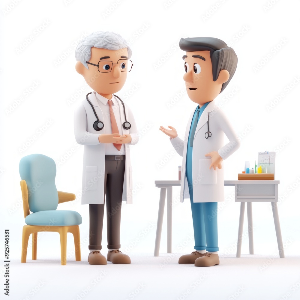 3D Cartoon Doctor Explains Diagnosis: Medical Illustration 1 3D Cartoon Doctor Explains Diagnosis: Medical Illustration 1
