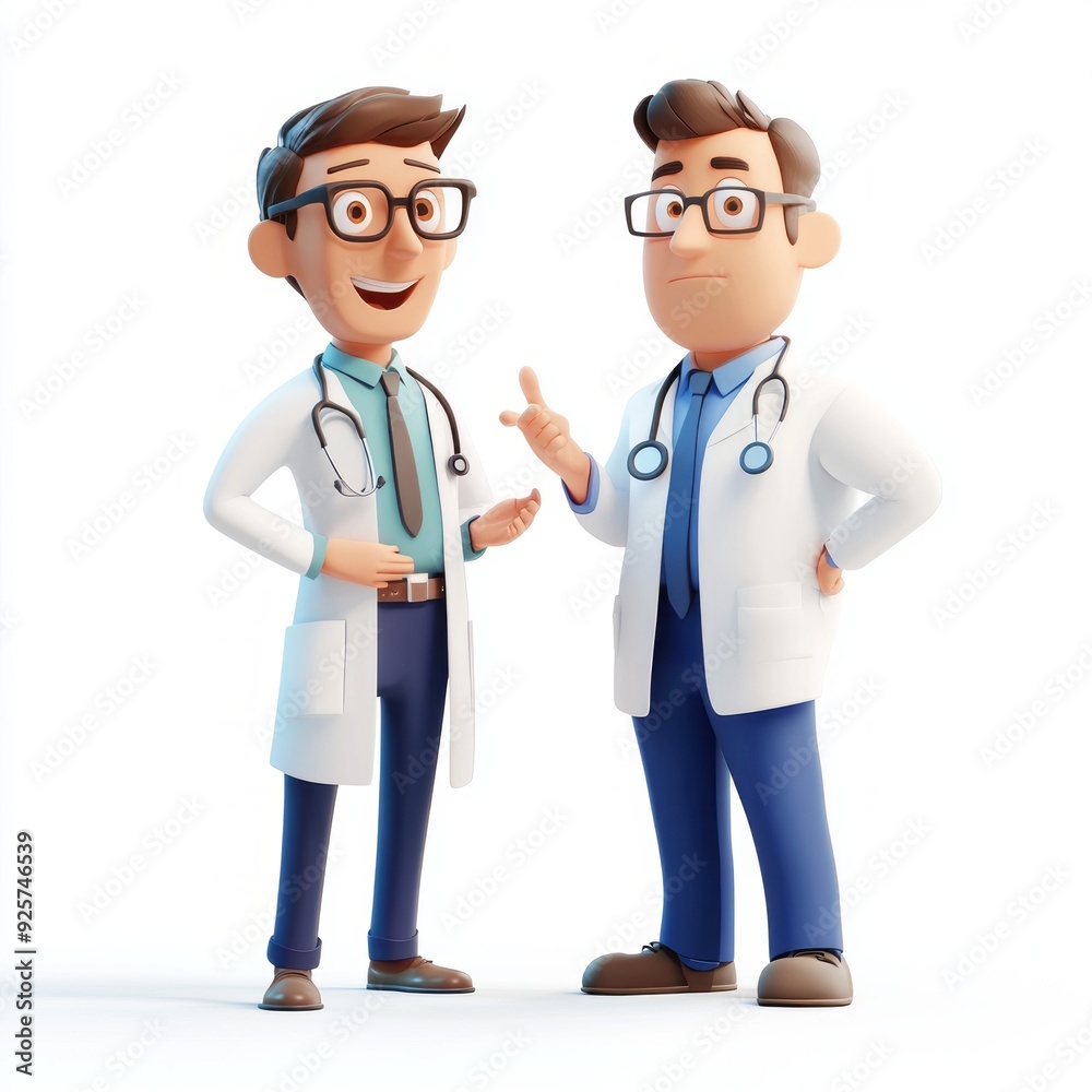 3D Cartoon Doctor Explains Diagnosis: Medical Illustration 3D Cartoon Doctor Explains Diagnosis: Medical Illustration