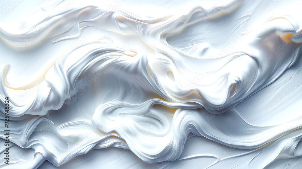 Obraz premium Abstract White on white soft wave background paint brush textured background