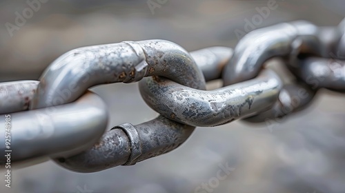 blockchain security chain with encoded links photo