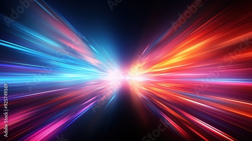Abstract background with colorful lines radiating from the center.