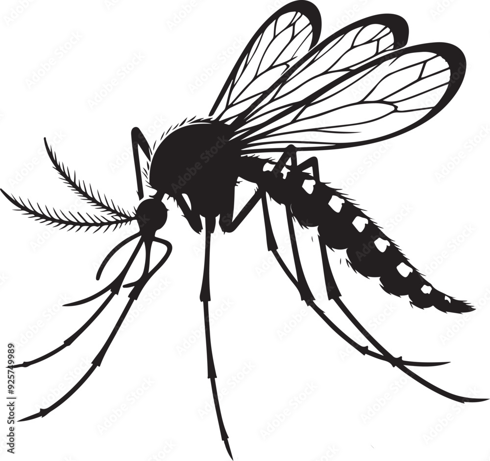 simple mosquitoes silhoutte vector style art illustration