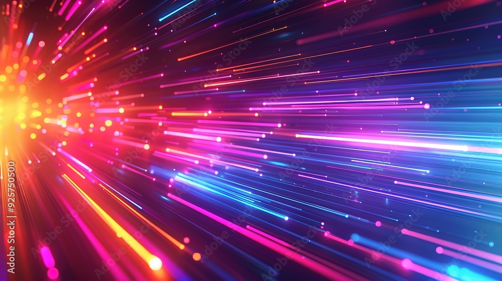 Abstract background with colorful streaks of light.