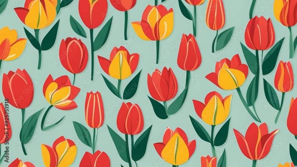seamless pattern with tulips seamless pattern with tulips
