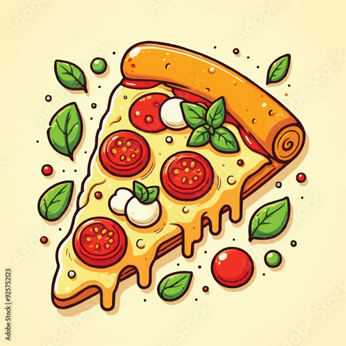 vector illustration of a pizza